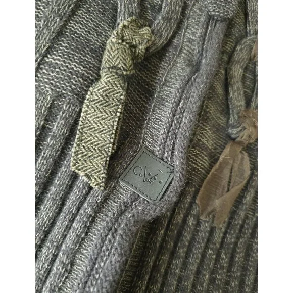 Covelo Wool Angora Rabbit Silk Cotton Cable Knit Mock Neck Cardigan Sweater M - Picture 10 of 15